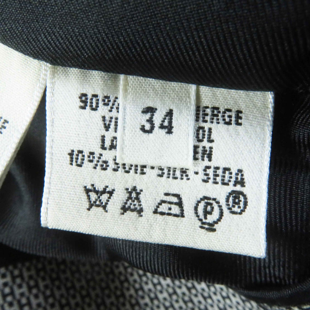 Excellent HERMES Pants Rare H Pattern Archive Black Grey wool Women 34