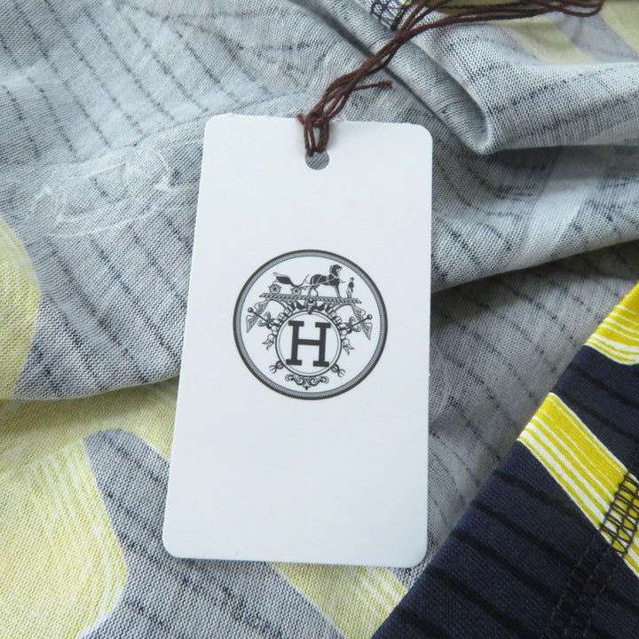 Pristine HERMES Short sleeve T-shirt Kaleidoscope Effect Navy yellow 40 4H4641DH