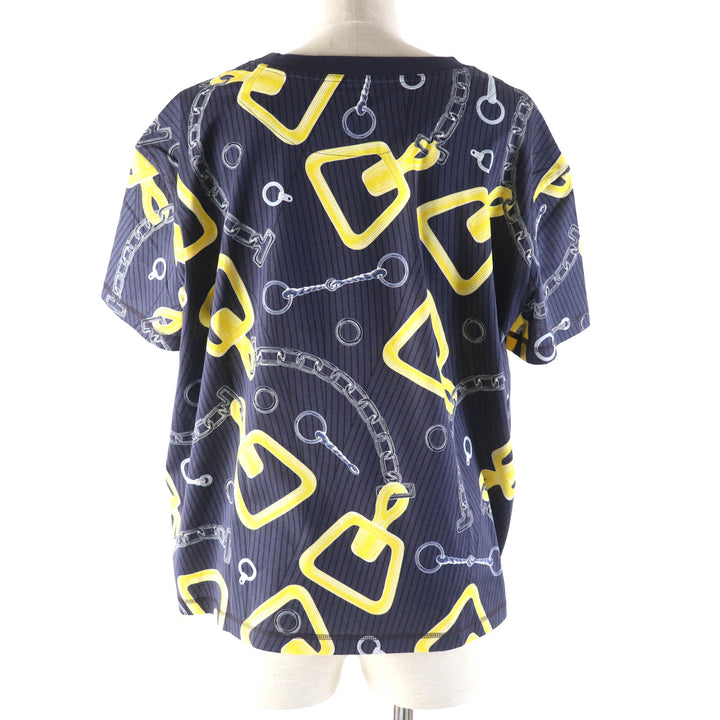 Pristine HERMES Short sleeve T-shirt Kaleidoscope Effect Navy yellow 40 4H4641DH