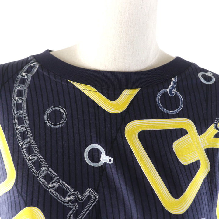 Pristine HERMES Short sleeve T-shirt Kaleidoscope Effect Navy yellow 40 4H4641DH