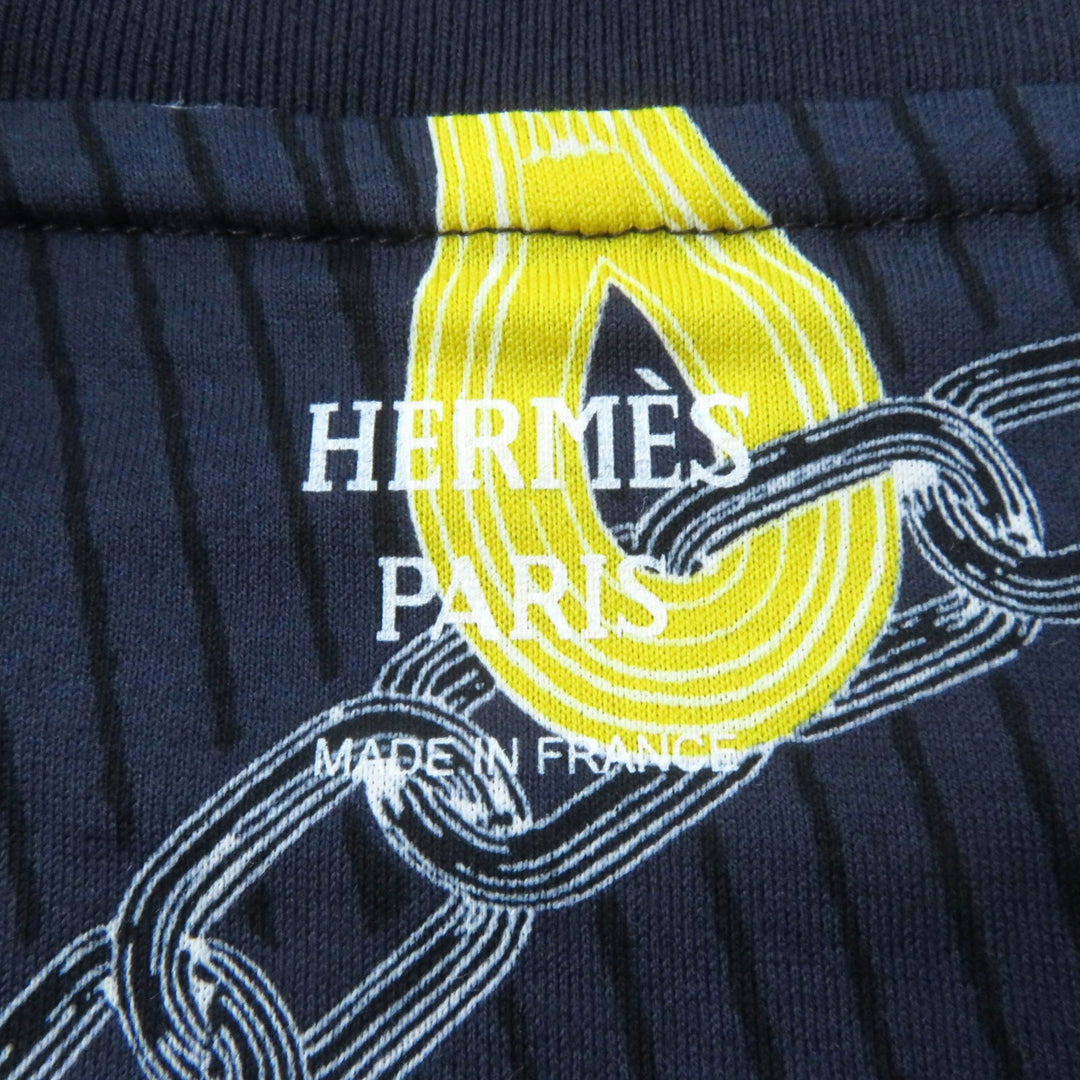 Pristine HERMES Short sleeve T-shirt Kaleidoscope Effect Navy yellow 40 4H4641DH