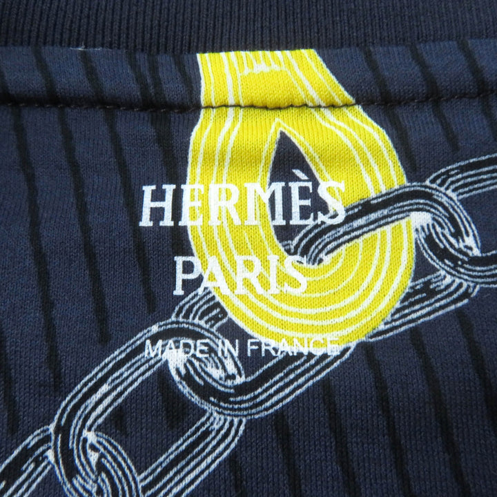 Pristine HERMES Short sleeve T-shirt Kaleidoscope Effect Navy yellow 40 4H4641DH