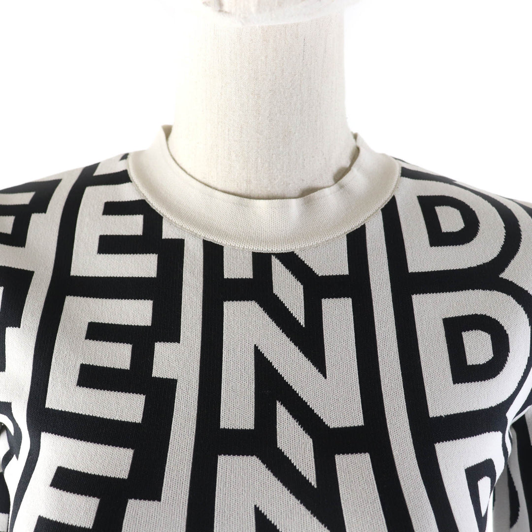 Excellent FENDI×MARC JACOBS one piece Logo print short sleeve knit 36 FZD917
