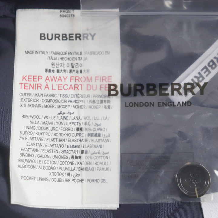 Pristine BURBERRY slacks Lined pleated pants Navy mohair mens 38 8040278