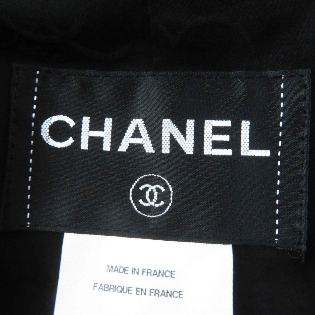 Great CHANEL setup Rhinestone COCO Button with Plate, black Women P42616／P42872