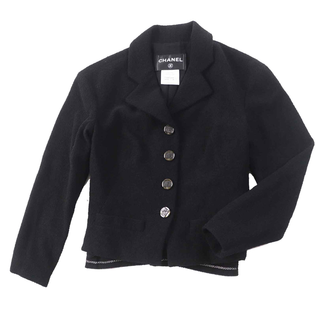 Great CHANEL setup Rhinestone COCO Button with Plate, black Women P42616／P42872