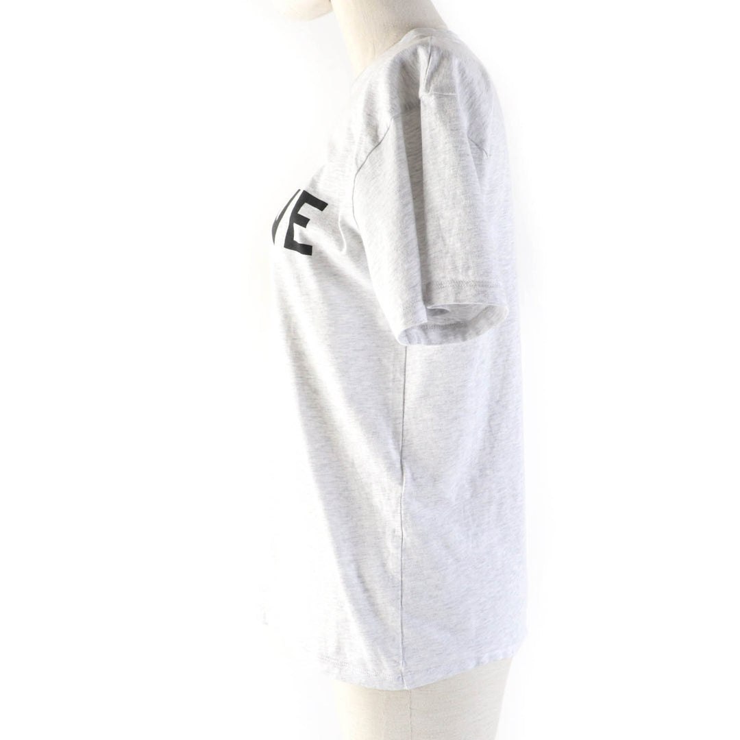 Excellent CELINE Short sleeve T-shirt Logo print Loose fit gray cotton Women XS