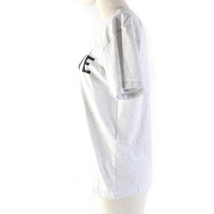 Excellent CELINE Short sleeve T-shirt Logo print Loose fit gray cotton Women XS