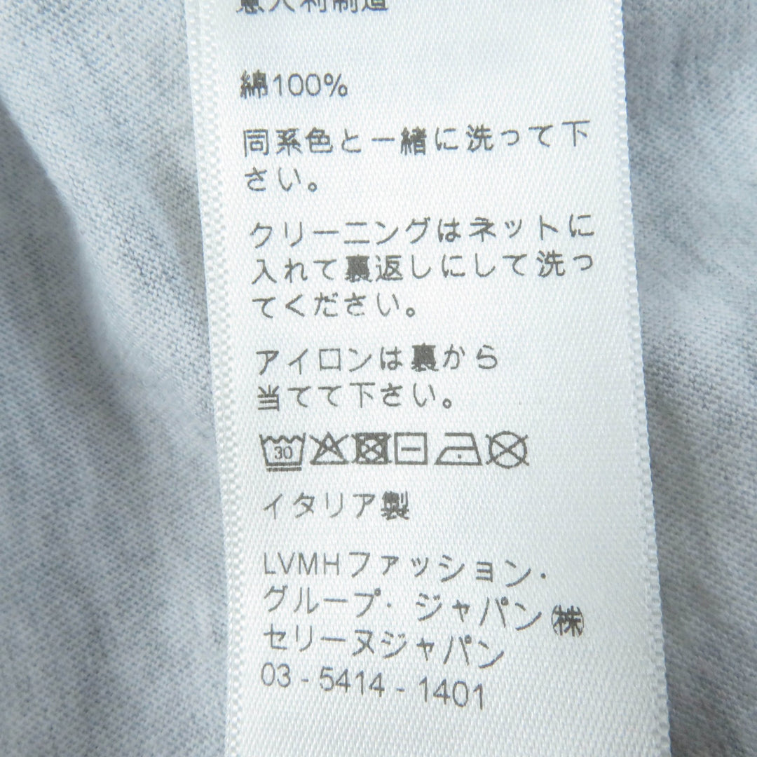 Excellent CELINE Short sleeve T-shirt Logo print Loose fit gray cotton Women XS