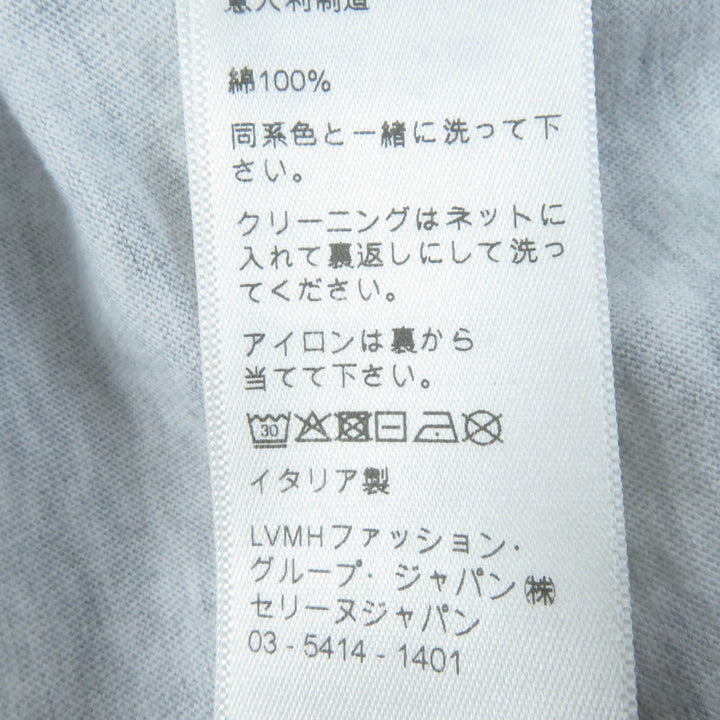 Excellent CELINE Short sleeve T-shirt Logo print Loose fit gray cotton Women XS