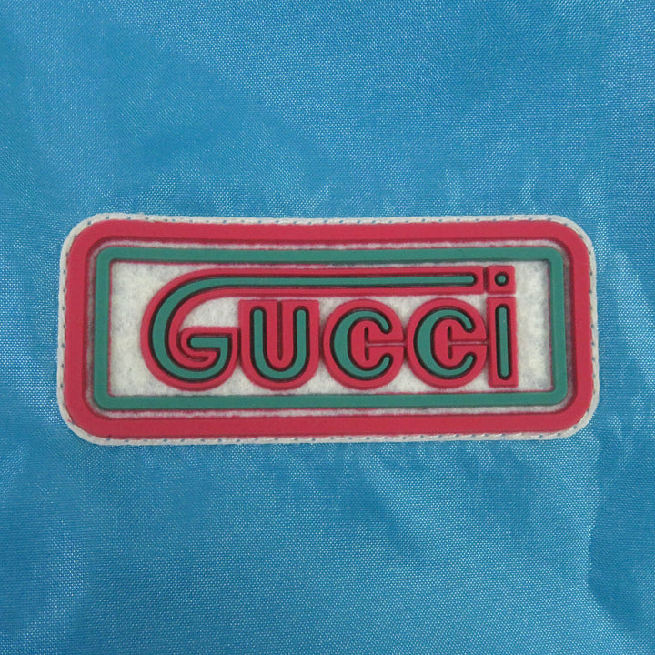 Excellent GUCCI Mountain parka Hooded Blue-based multi-color Nylon mens 42 740572