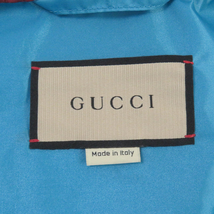 Excellent GUCCI Mountain parka Hooded Blue-based multi-color Nylon mens 42 740572