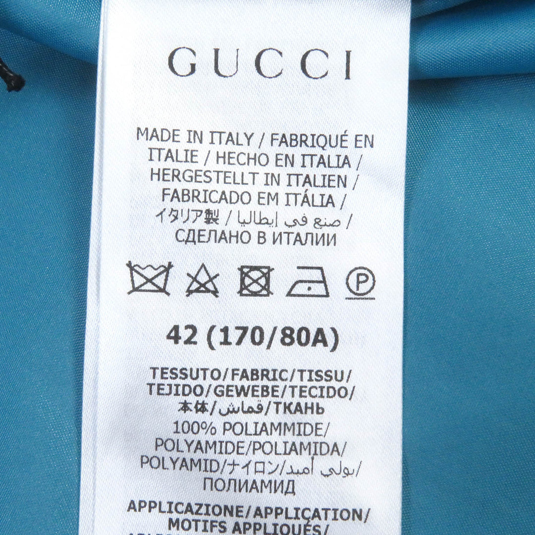 Excellent GUCCI Mountain parka Hooded Blue-based multi-color Nylon mens 42 740572