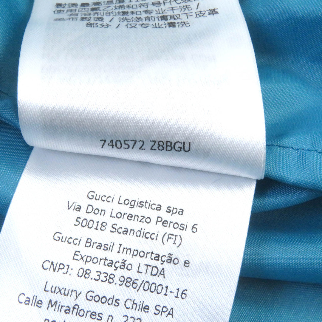 Excellent GUCCI Mountain parka Hooded Blue-based multi-color Nylon mens 42 740572