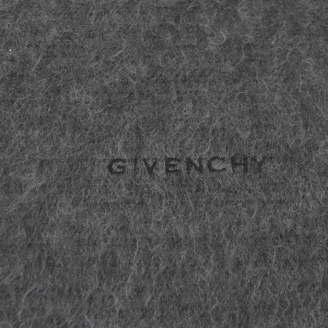 Excellent GIVENCHY knit Tag effect dog motif logo embroidered mohair sweater gray mohair mens S BM90H04Y9D