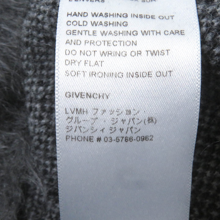 Excellent GIVENCHY knit Tag effect dog motif logo embroidered mohair sweater gray mohair mens S BM90H04Y9D