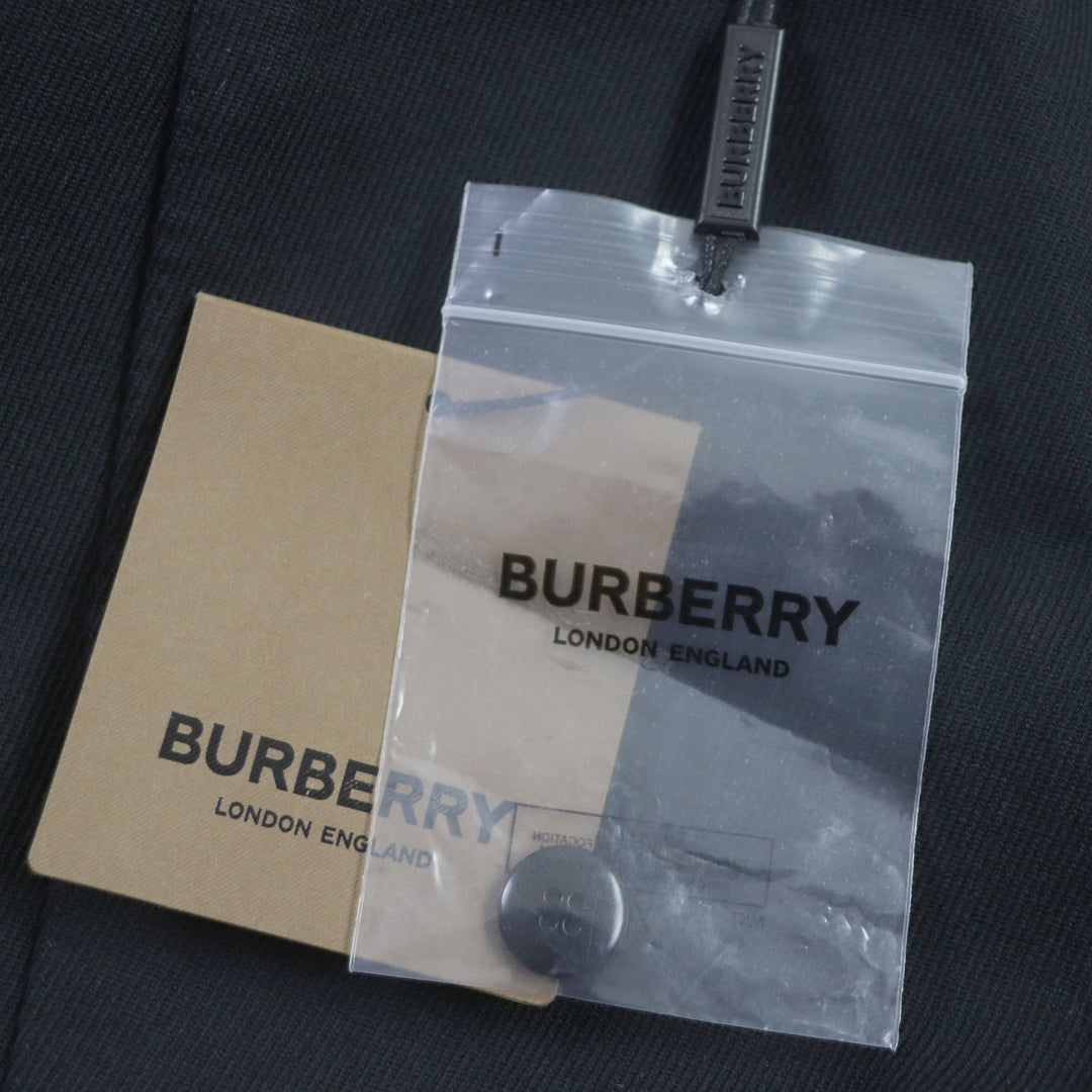 Pristine BURBERRY slacks Logo button hem design pants black wool mens 42 8048493
