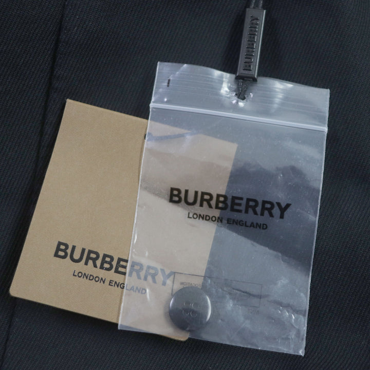 Pristine BURBERRY slacks Logo button hem design pants black wool mens 42 8048493