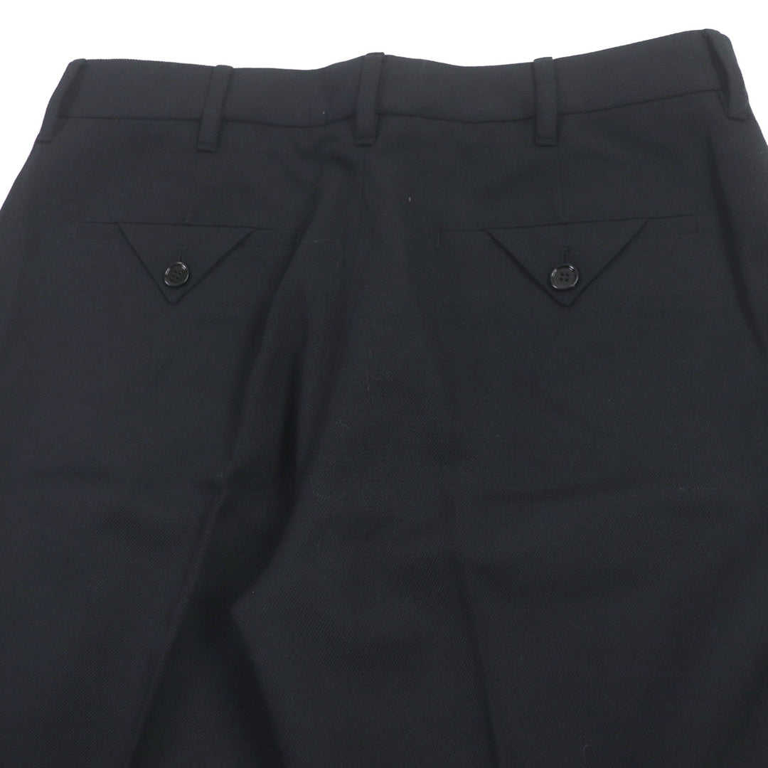 Pristine BURBERRY slacks Logo button hem design pants black wool mens 42 8048493