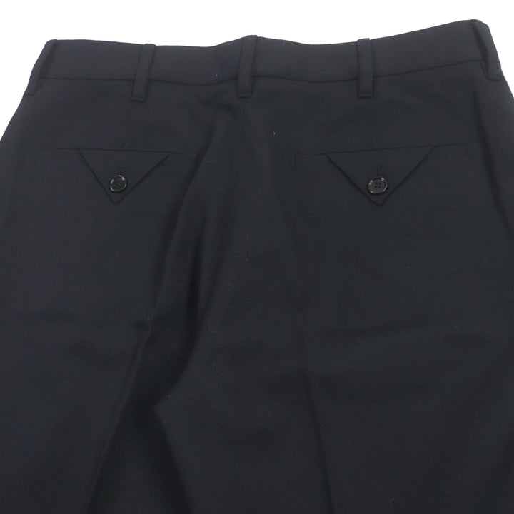 Pristine BURBERRY slacks Logo button hem design pants black wool mens 42 8048493