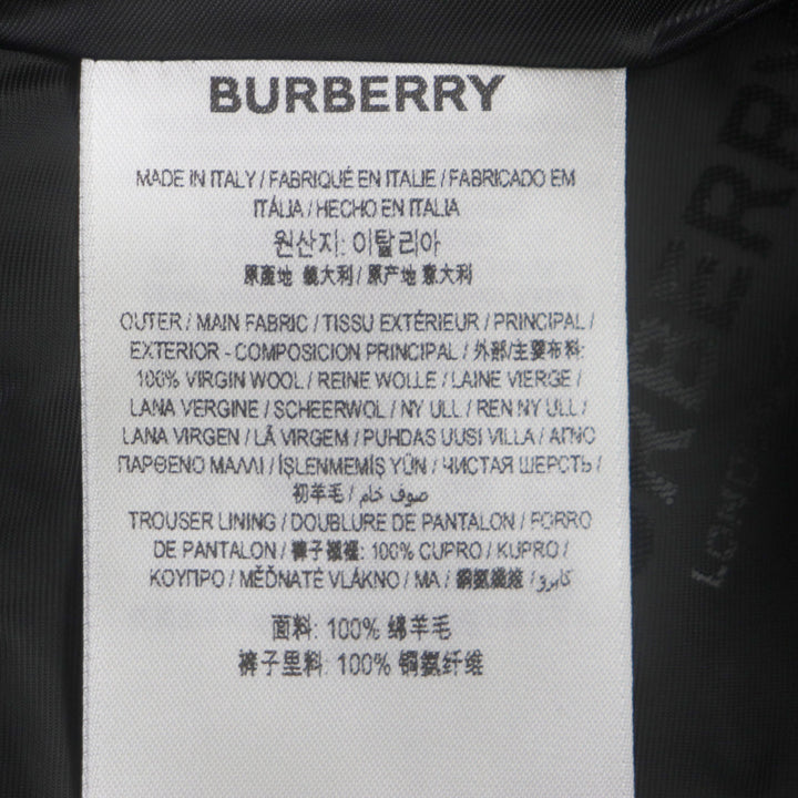 Pristine BURBERRY slacks Logo button hem design pants black wool mens 42 8048493