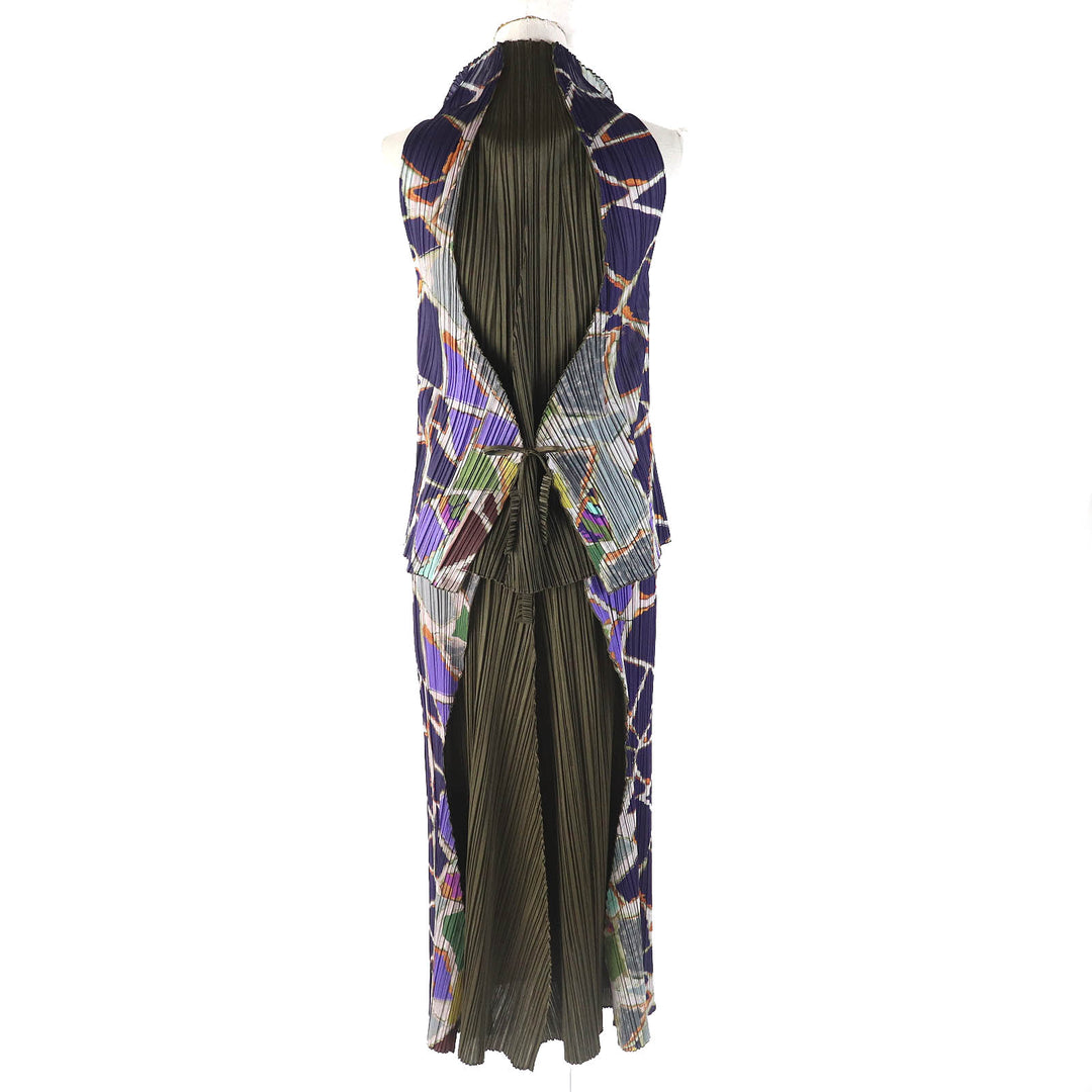 Excellent PLEATS PLEASE two-piece set purple polyester PP33-JK734 PP33-JG736