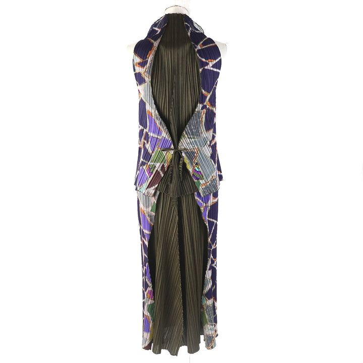 Excellent PLEATS PLEASE two-piece set purple polyester PP33-JK734 PP33-JG736