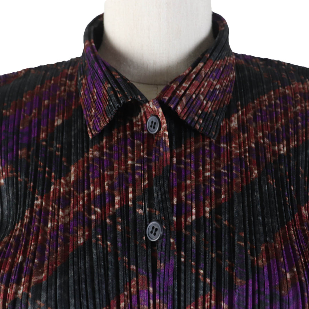 Excellent PLEATS PLEASE Long sleeve shirt All-over pattern design Women 3