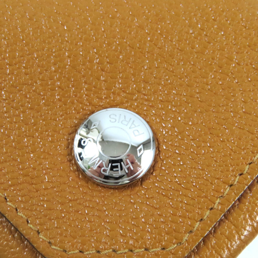 HERMES Coin case Revan Cattle Verso Bicolor Brown pink Shoble misol Women
