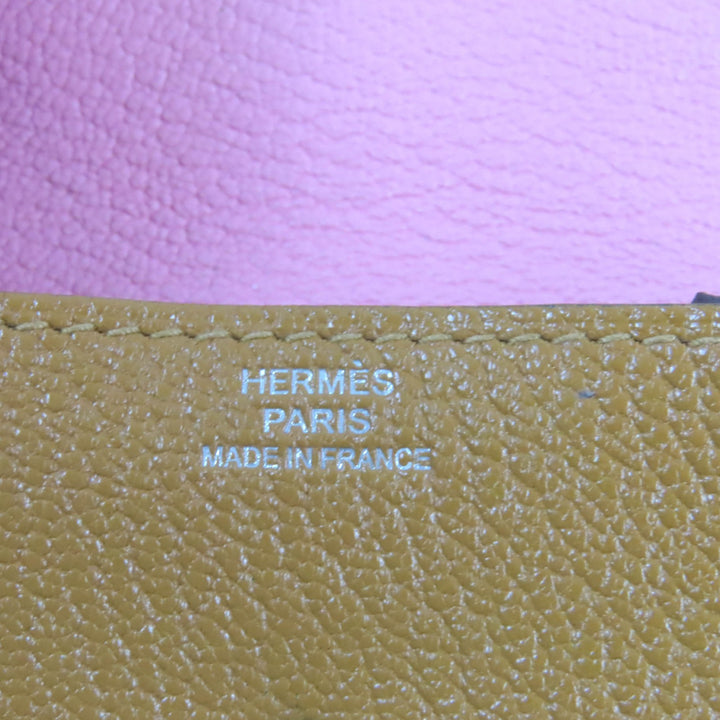 HERMES Coin case Revan Cattle Verso Bicolor Brown pink Shoble misol Women