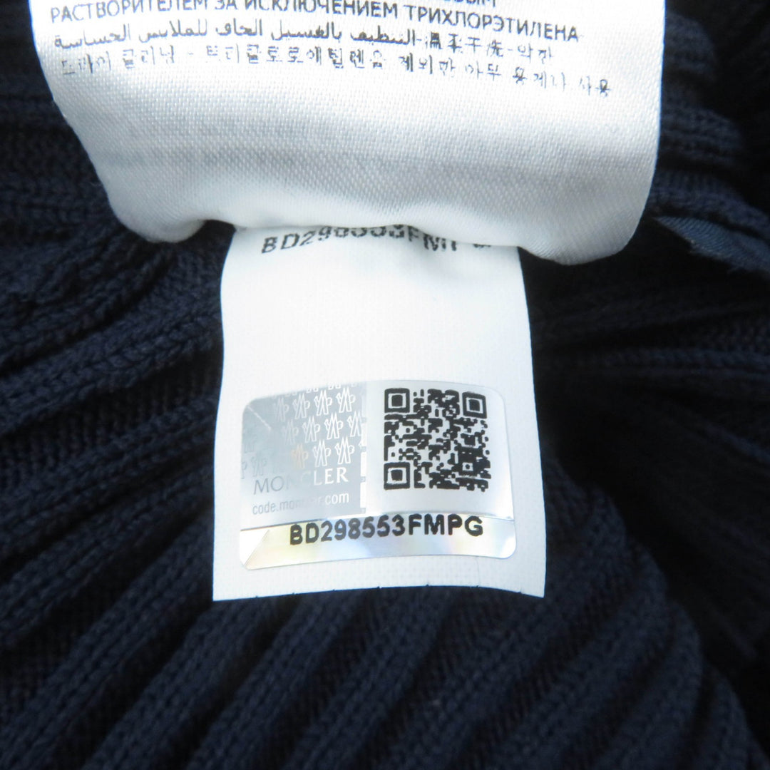 Pristine MONCLER overalls TUTA Crew neck sleeveless ribbed knit jumpsuit Navy Nylon Women M