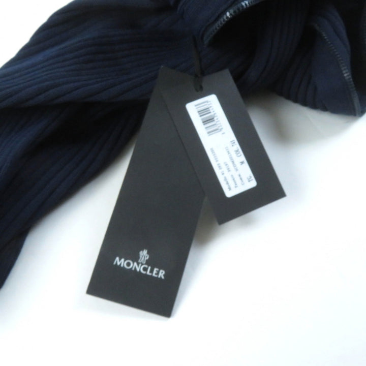 Pristine MONCLER overalls TUTA Crew neck sleeveless ribbed knit jumpsuit Navy Nylon Women M