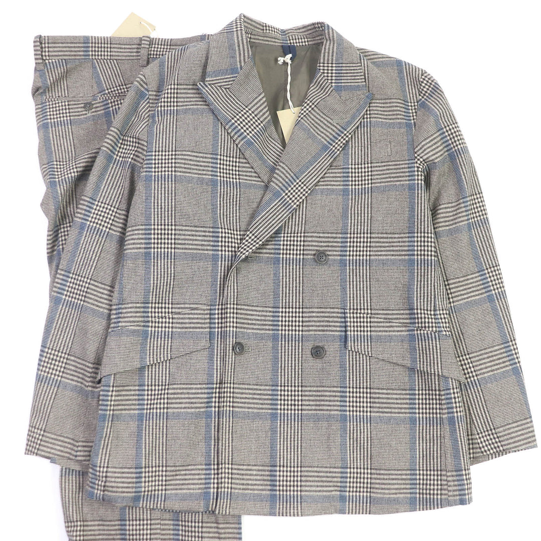 Pristine ts(s) two-piece set Check Pattern Brown Rayon mens 2 KT45FJ02/KT45FP0S