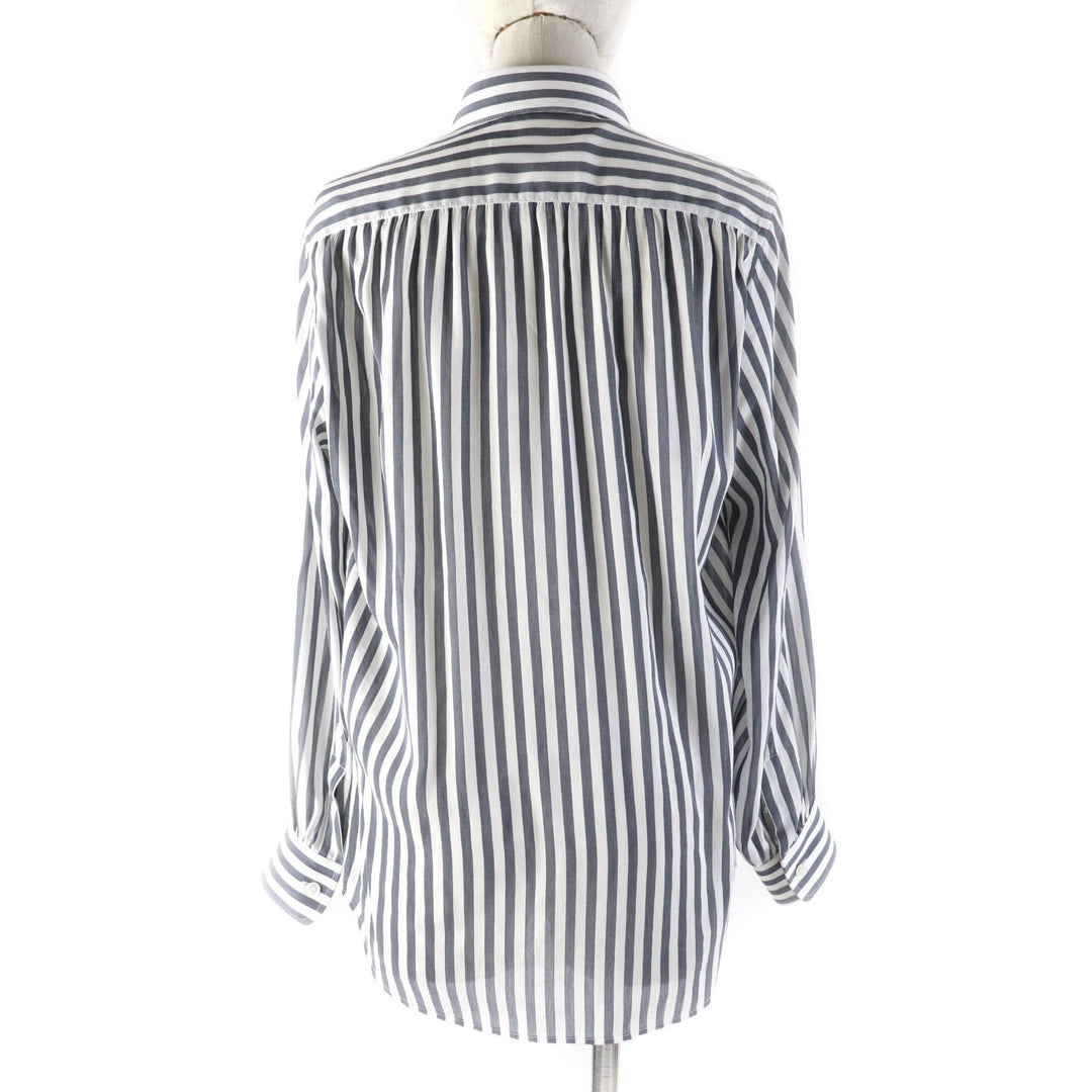 Great CELINE Long sleeve shirt Triomphe embroidered striped Women 34 2C703637P