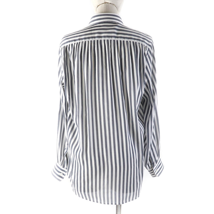 Great CELINE Long sleeve shirt Triomphe embroidered striped Women 34 2C703637P