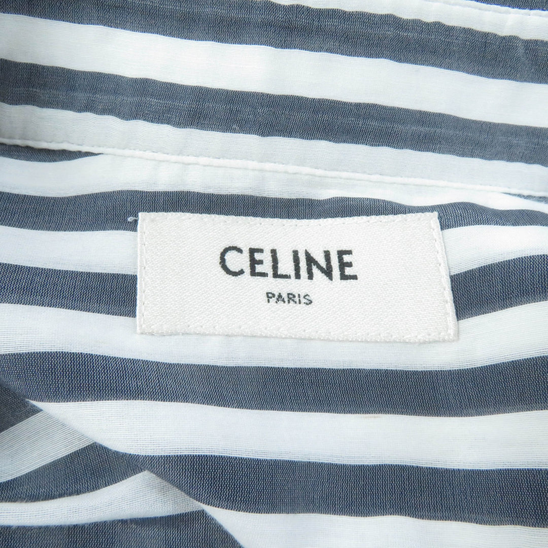Great CELINE Long sleeve shirt Triomphe embroidered striped Women 34 2C703637P