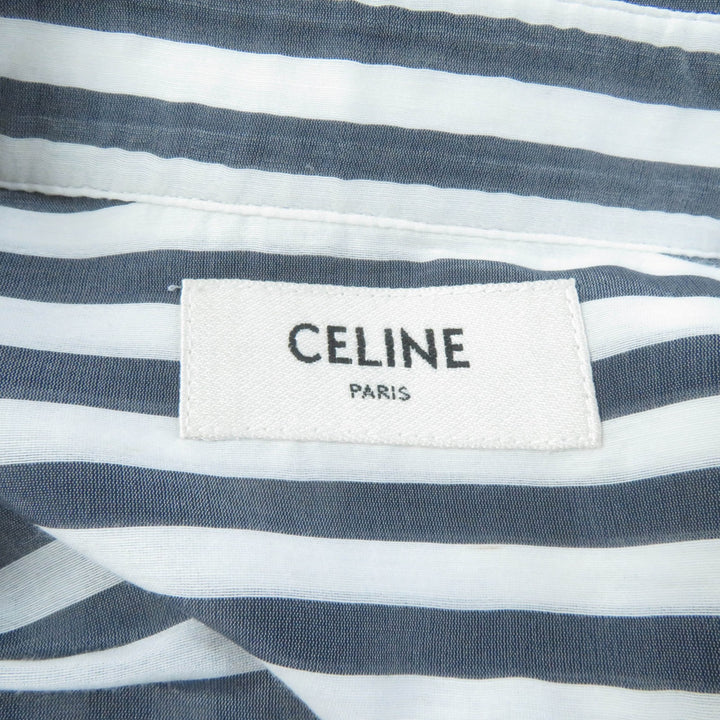 Great CELINE Long sleeve shirt Triomphe embroidered striped Women 34 2C703637P