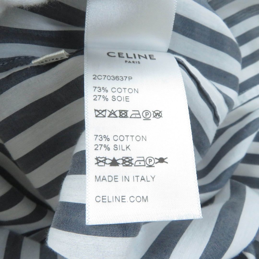 Great CELINE Long sleeve shirt Triomphe embroidered striped Women 34 2C703637P