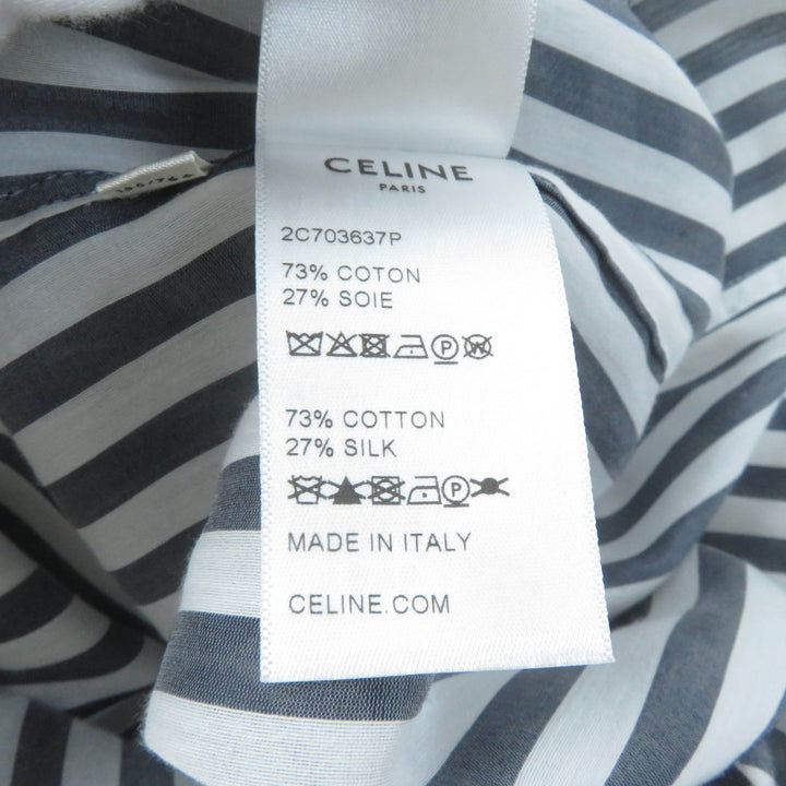 Great CELINE Long sleeve shirt Triomphe embroidered striped Women 34 2C703637P