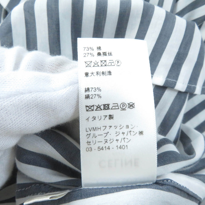 Great CELINE Long sleeve shirt Triomphe embroidered striped Women 34 2C703637P
