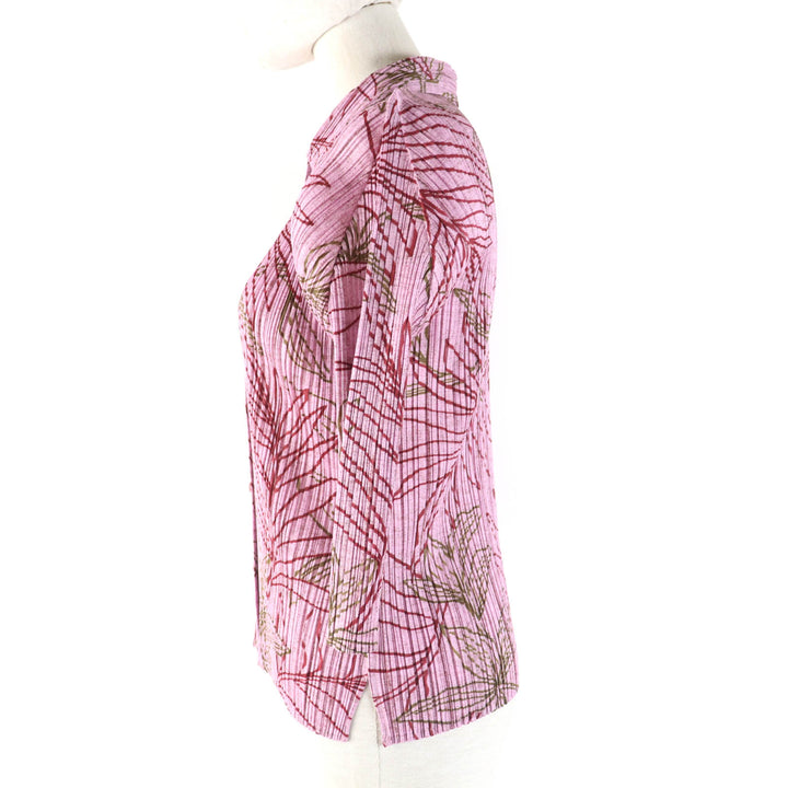 Excellent PLEATS PLEASE Long sleeve shirt All-over pattern design Pink Women 3
