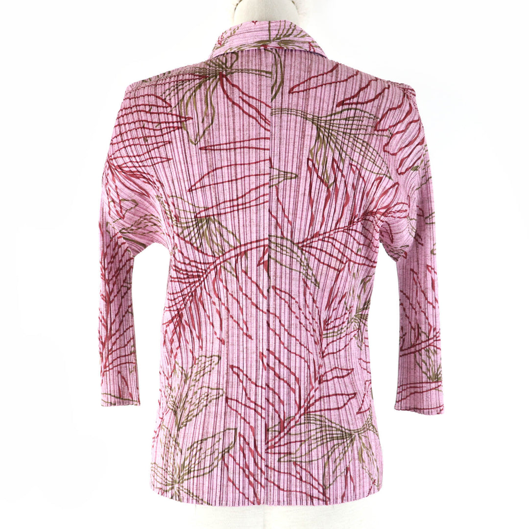 Excellent PLEATS PLEASE Long sleeve shirt All-over pattern design Pink Women 3