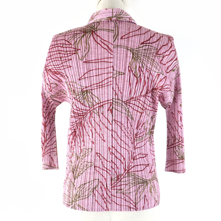 Excellent PLEATS PLEASE Long sleeve shirt All-over pattern design Pink Women 3