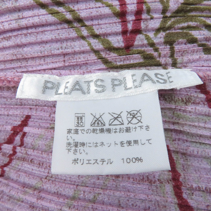 Excellent PLEATS PLEASE Long sleeve shirt All-over pattern design Pink Women 3