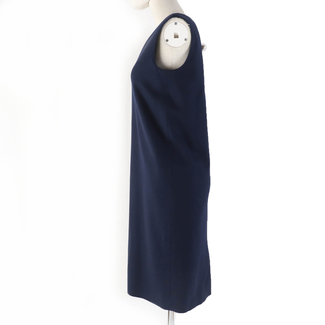 Excellent YOKO CHAN one piece Sleeveless with fake pearls wool 36 YCD-418-418