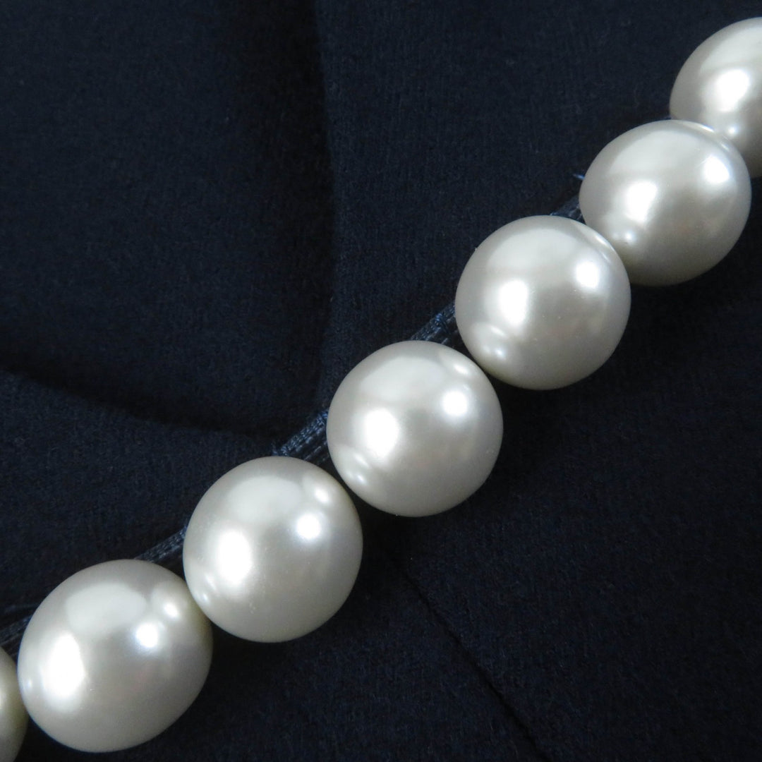 Excellent YOKO CHAN one piece Sleeveless with fake pearls wool 36 YCD-418-418