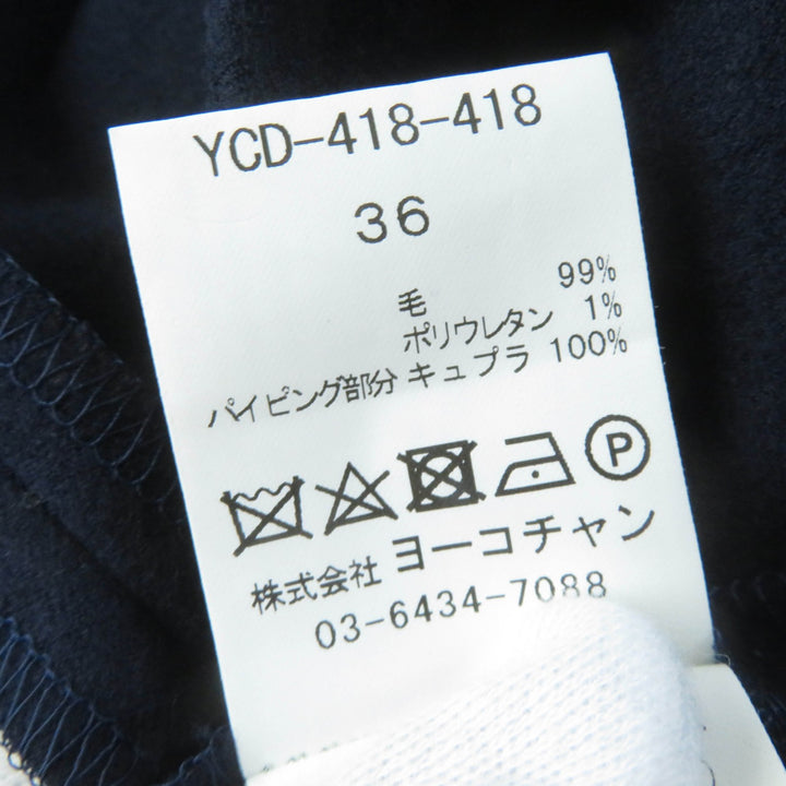 Excellent YOKO CHAN one piece Sleeveless with fake pearls wool 36 YCD-418-418