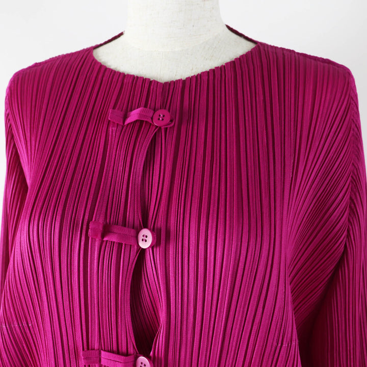 Excellent PLEATS PLEASE cardigan China Button Pleated Cardigan La Lamb pink 3 PP13-JC142