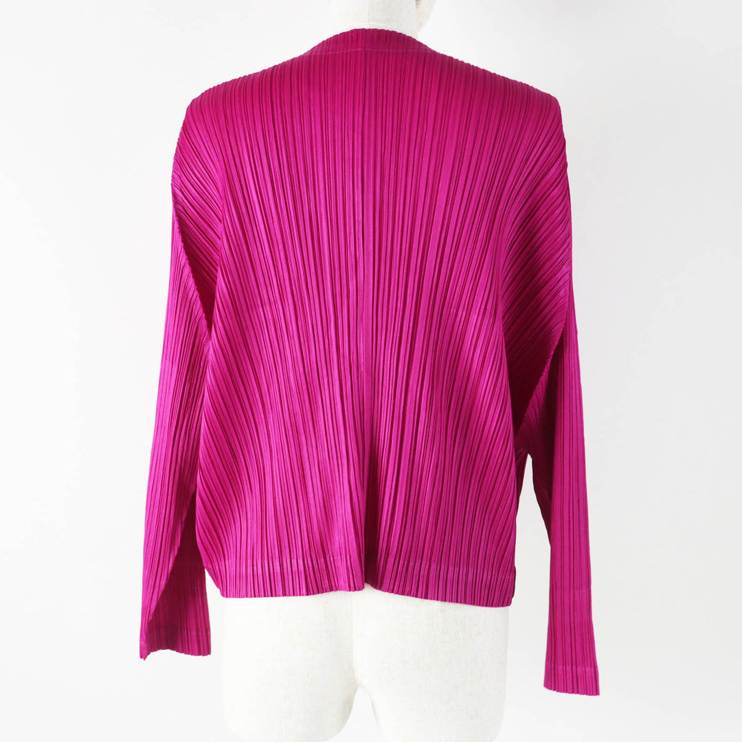 Excellent PLEATS PLEASE cardigan China Button Pleated Cardigan La Lamb pink 3 PP13-JC142