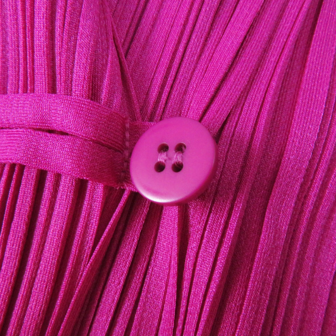 Excellent PLEATS PLEASE cardigan China Button Pleated Cardigan La Lamb pink 3 PP13-JC142